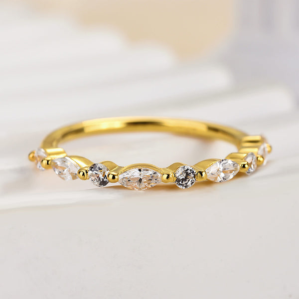 Louily Elegant Marquise Cut Wedding Band - louilyjewelry