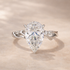 4.0Ct Pear Cut Twisted Willow Ring White Gold Moissanite Diamond Ring - louilyjewelry