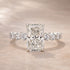 Moissanite 3.5Ct Radiant Cut White Gold Pavé Engagement Ring For Women - louilyjewelry