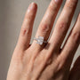 Moissanite 3.5Ct Radiant Cut White Gold Pavé Engagement Ring For Women - louilyjewelry