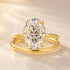 Moissanite 4.0Ct Solitaire Oval Cut Engagement Ring with Plain Wedding Band - louilyjewelry
