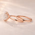 Moissanite 4.0Ct Solitaire Oval Cut Engagement Ring with Plain Wedding Band - louilyjewelry