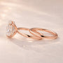 Moissanite 4.0Ct Solitaire Oval Cut Engagement Ring with Plain Wedding Band - louilyjewelry