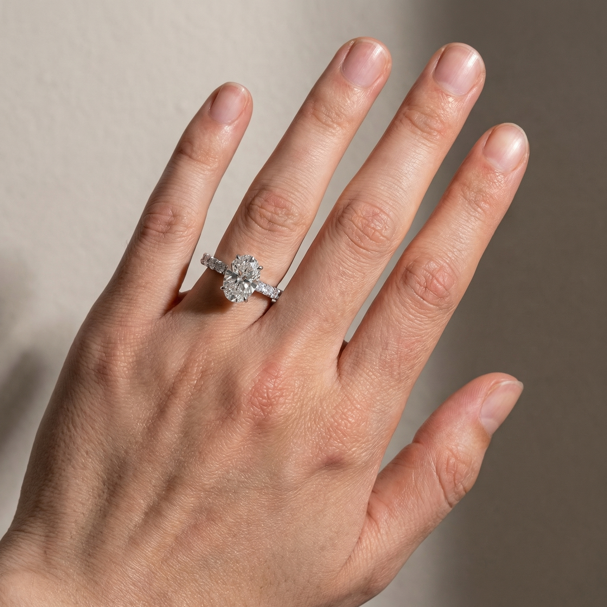 Moissanite 4.0Ct Oval Cut Hidden Halo Engagement Ring - louilyjewelry