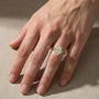 Moissanite 4.0Ct Solitaire Oval Cut Engagement Ring with Plain Wedding Band - louilyjewelry