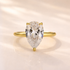 S925 Pear Cut Solitaire Simulated Diamond Engagement Ring in Sterling Silver - louilyjewelry