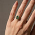 Moissanite 4.0Ct Oval Cut Turquoise/Champagne Hidden Halo Two-Tone Engagement Ring - louilyjewelry