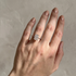 3.5Ct rose gold radiant cut engagement ring worn on hand