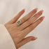 Moissanite 3.0Ct Yellow Gold Halo Emerald Stone Emerald Cut Engagement Ring - louilyjewelry