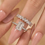 3.5Ct Emerald Cut Wedding Ring Set With Unique Wedding Band - louilyjewelry