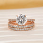 3PC Wedding Ring Set  2.0 Ct Round Cut With 2PC Half Eternity Wedding Band - louilyjewelry