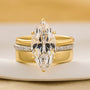 3PC 3.0Ct Marquise Cut Wedding Ring Set Engagement Ring with Open Wedding Band - louilyjewelry