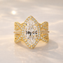 S925 3.0Ct Halo Marquise Cut Engagement Ring with Enhancer Wedding Ring - louilyjewelry