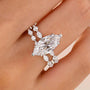 S925 3.0Ct Marquise Cut Engagement Ring & Matching Wedding Band Stackable Ring Sets in Sterling Silver