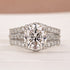 Moissanite 3.0Ct Cushion Cut White Gold Wedding Ring with Enhancer Ring - louilyjewelry