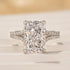 5.5Ct Radiant Cut Side Stone Engagement Ring Travel Ring In Sterling Silver - louilyjewelry