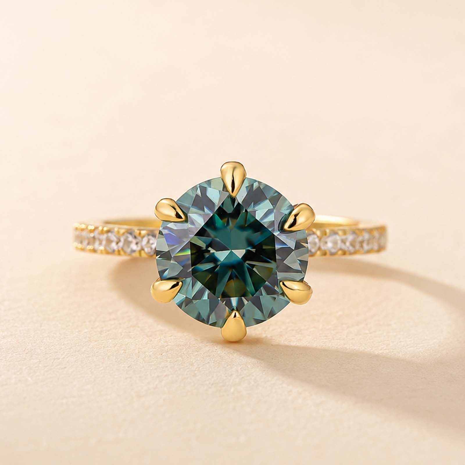 S925 Moissanite 3.0Ct Round Cut Women's Engagement Ring/Wedding Set For Everyday Wear