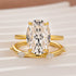 Moissanite 5.5Ct Oval Cut Engagement Ring with Marquise Cut Wedding Band - louilyjewelry