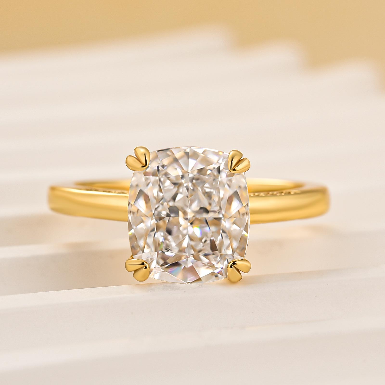 Louily 3.0Ct Cushion Cut Solitaire Engagement Ring In Sterling Silver - louilyjewelry