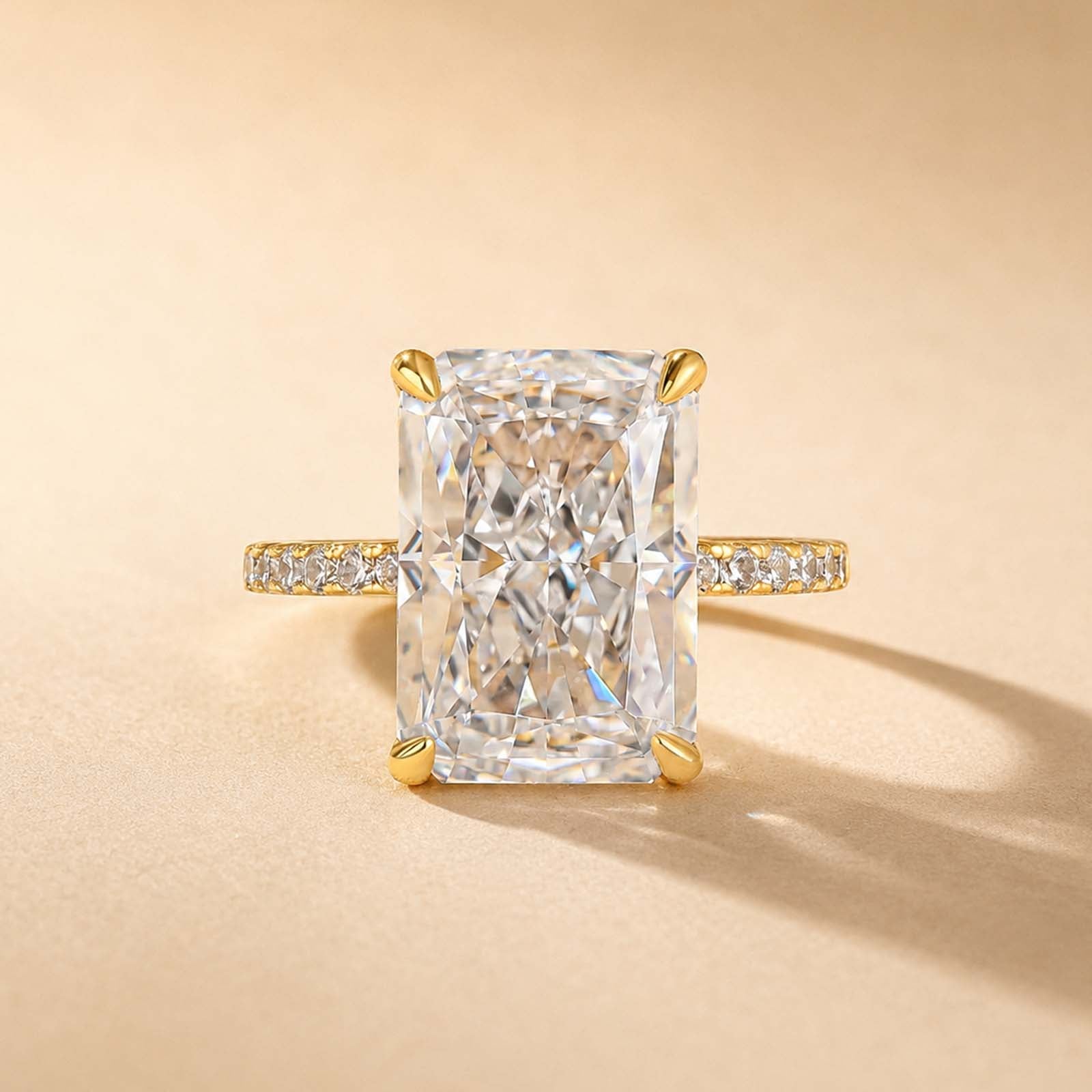 S925 7.0Ct Simulated Diamond Radiant Cut Engagement Ring Or Enhancer Wedding Set In Sterling Silver