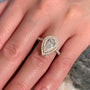 Louily Double Halo Pear Cut Engagement Ring In Sterling Silver - louilyjewelry