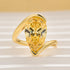 S925 4.5Ct Pear Cut Yellow Gold Engagement Ring For Woman - louilyjewelry