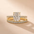 Yellow gold 2.0 carat radiant moissanite wedding set