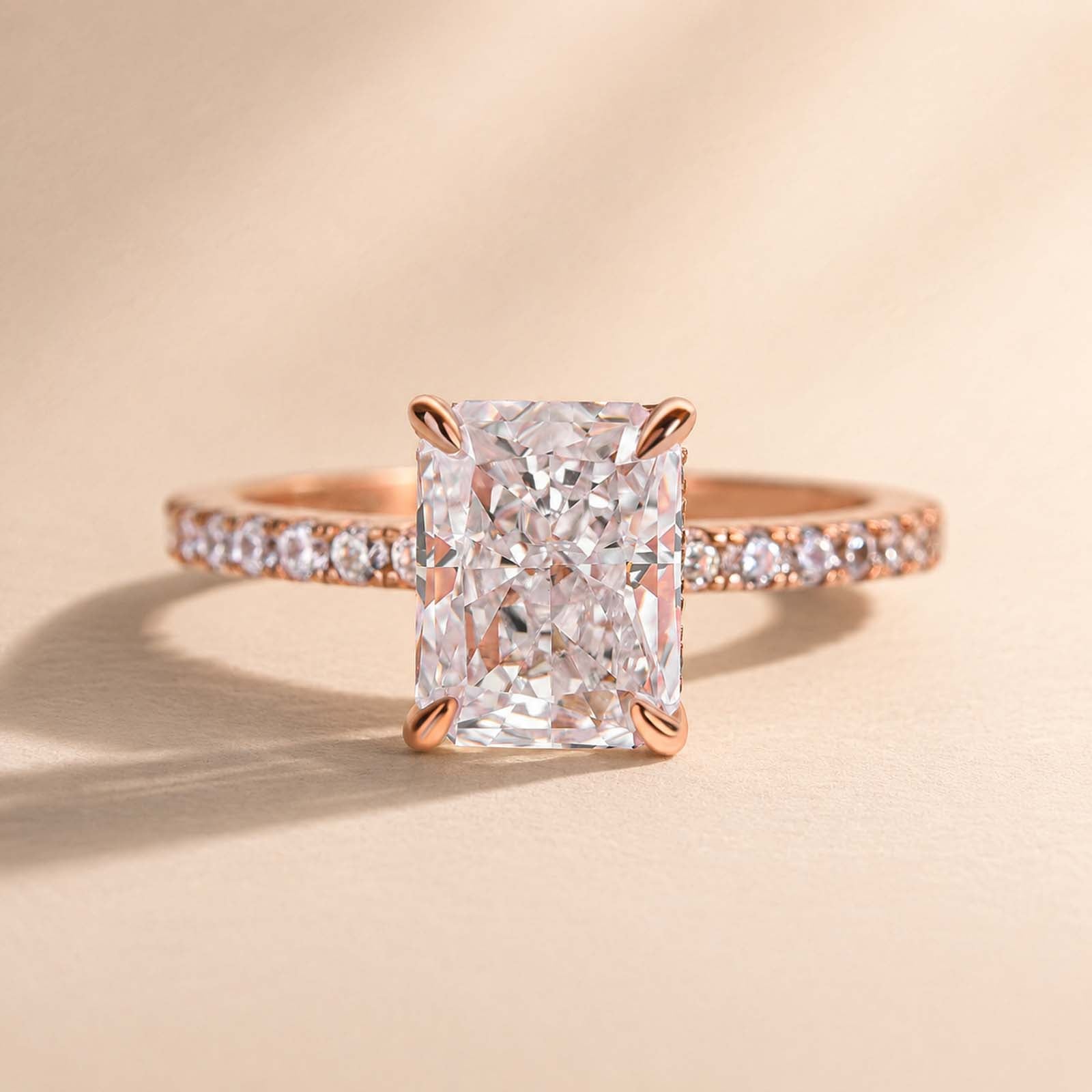 S925 2.0 CT Radiant Cut Engagement Ring In Sterling Silver Travel Ring For Everyday Wear