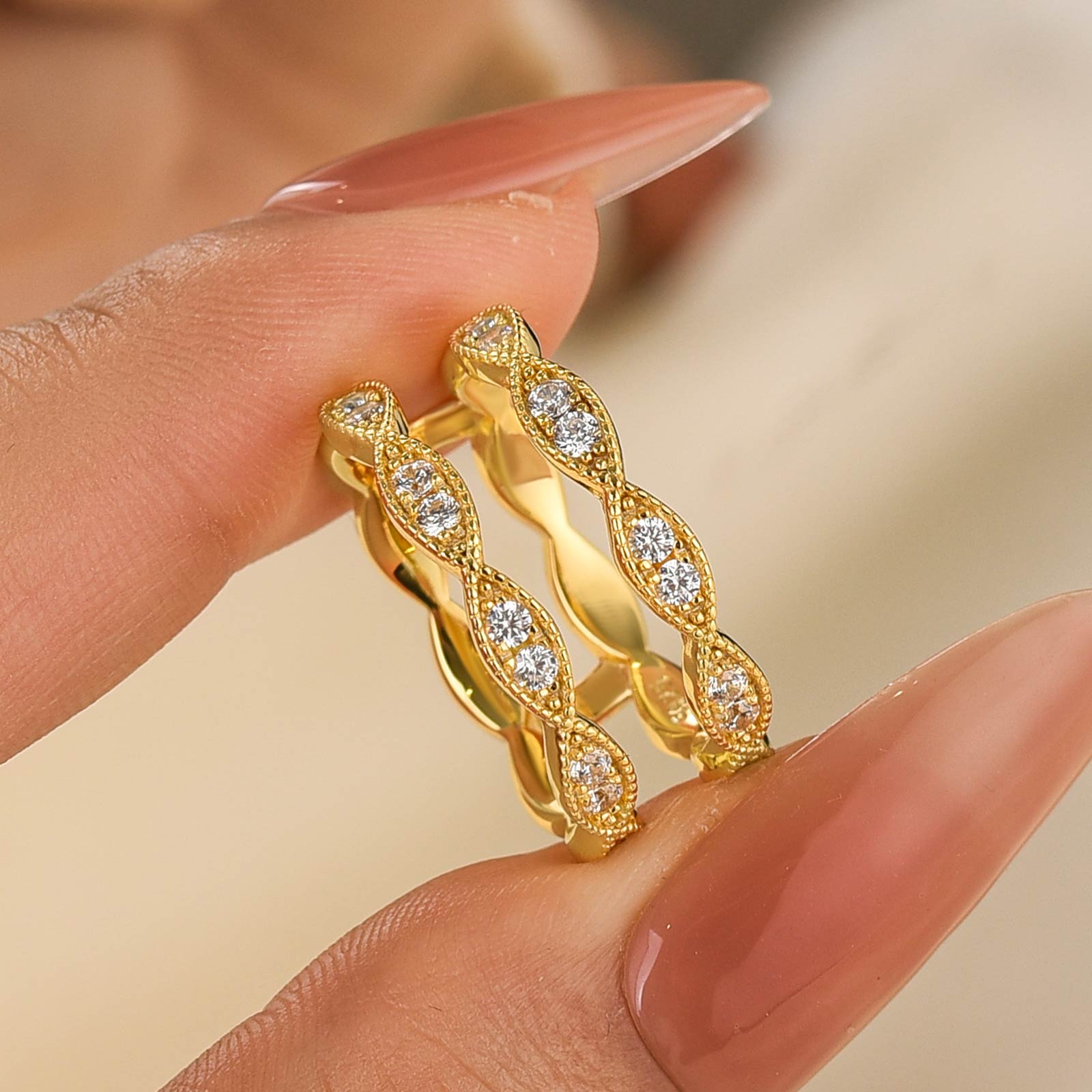 Louily Special Round Cut Jacket Wedding Band For Women In Sterling Silver