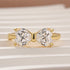 1.0Ct*2 Heart Cut Toi et Moi Yellow Gold Moissanite Engagement Ring in S925 Sterling Silver - louilyjewelry