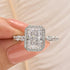 S925 3.5Ct Halo Radiant Cut White Gold Engagement Ring - louilyjewelry