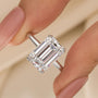 Luxurious 5.0/11.5 Carat Emerald Cut Engagement Ring In Sterling Silver - louilyjewelry