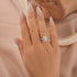 Moissanite Triple Row Pavé 3.5Ct Radiant Cut White Gold Engagement Ring - louilyjewelry