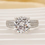 Moissanite Split Shank 4.0 Carat Round Cut White Gold Engagement Ring - louilyjewelry