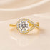 1.2Ct round cut moissanite halo engagement ring