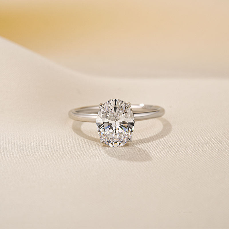 Louily Sparkle Oval Cut Engagement Ring In Sterling Silver - louilyjewelry