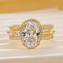 2PC 3.0Ct Halo Oval Cut Yellow Gold Wedding Ring Set With Enhancer Engagement Ring - louilyjewelry