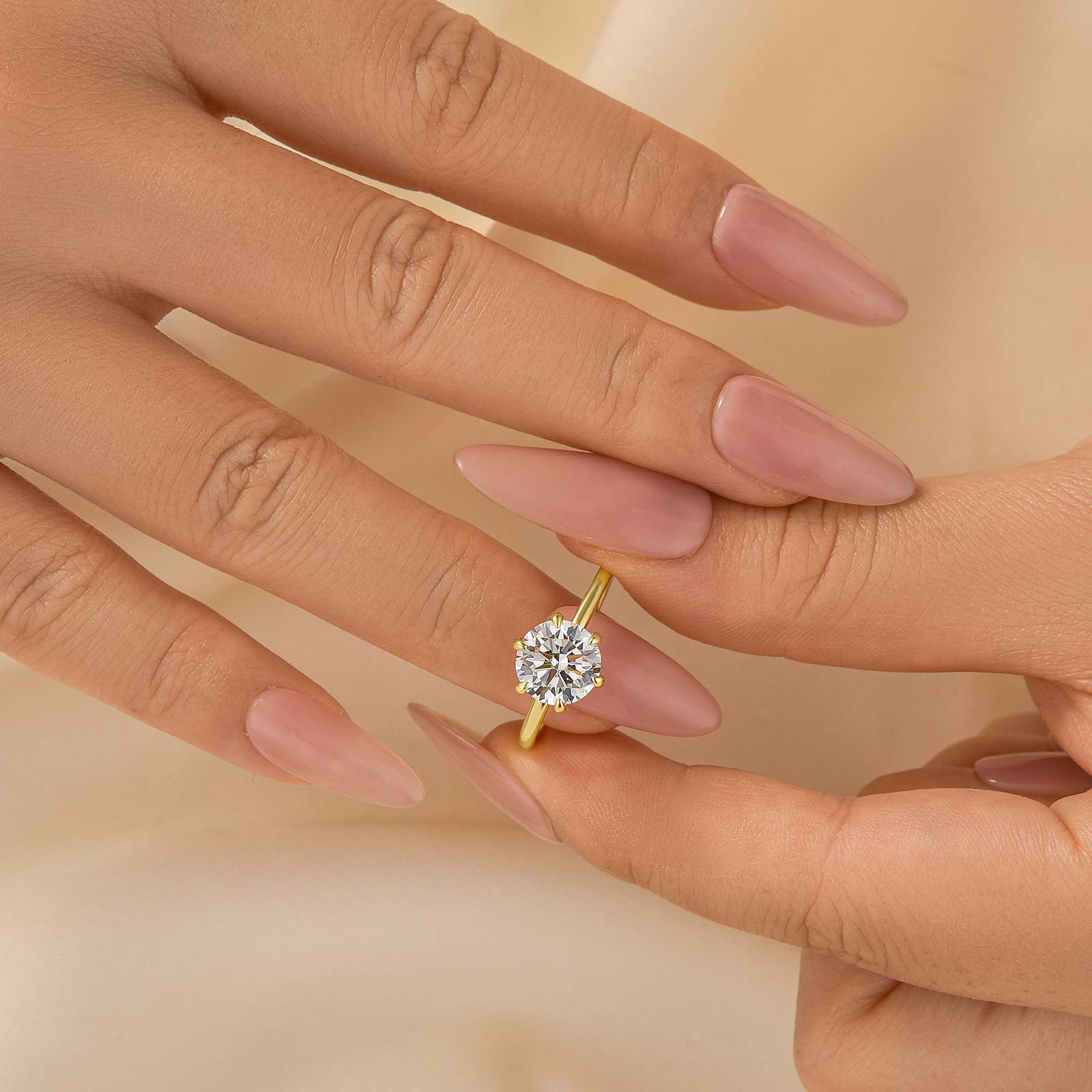 Louily Classic 2.0 Carat Round Cut Solitaire Engagement Ring In Sterling Silver