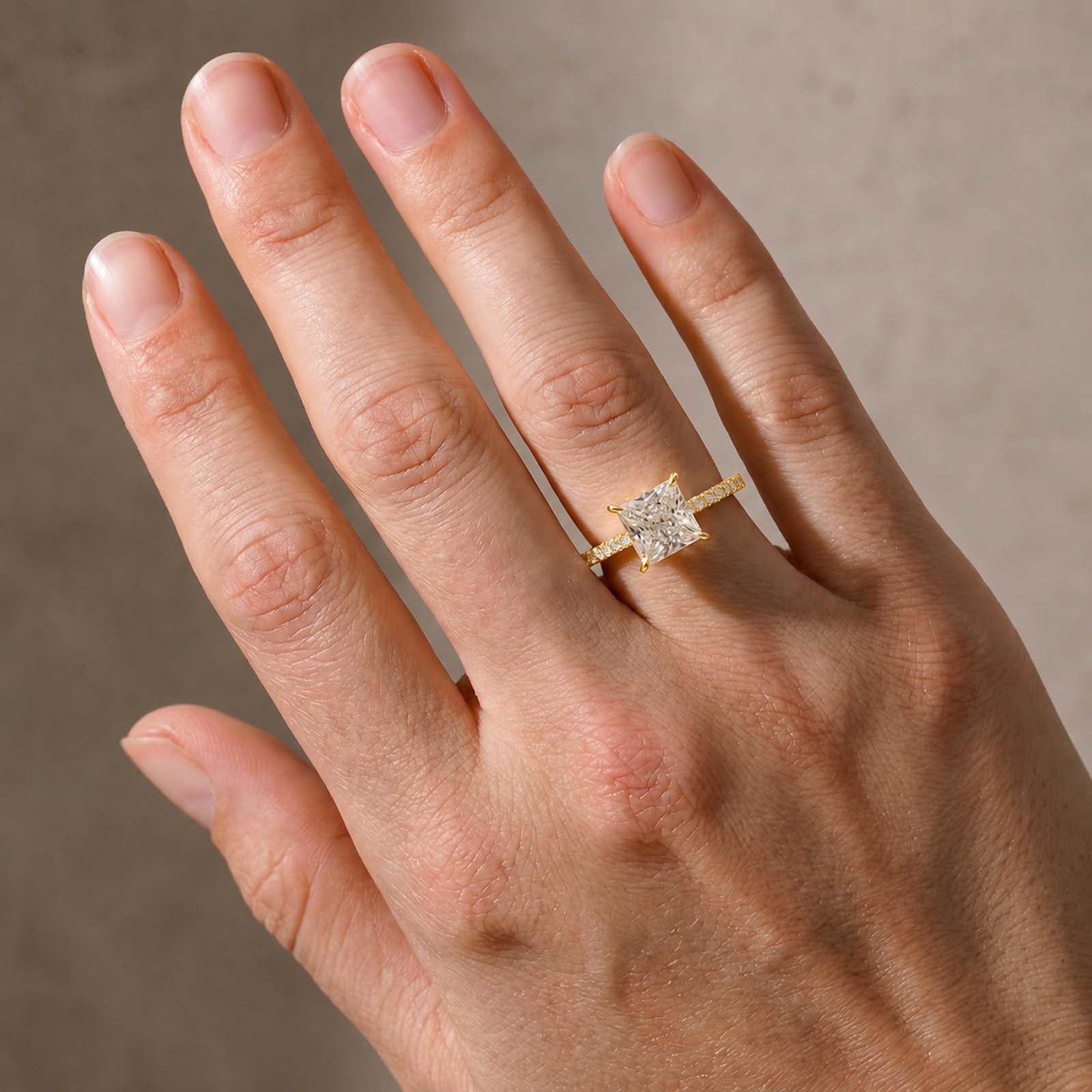S925 2 Ct Princess Cut Sparkle Square Engagement Ring For Women Everyday Wear In Sterling Silver