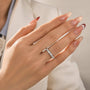 S925 Emerald Cut White Gold Wedding Band For Woman - louilyjewelry