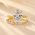 4.0Ct oval hidden halo wedding ring set