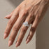 Stackable marquise bridal ring set on hand
