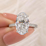 5.0Ct Oval Cut Hidden Halo Engagement Ring In Sterling Silver - louilyjewelry