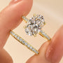 Hidden Halo 4.0Ct Oval Cut 2PC Wedding Ring Set In Sterling Silver