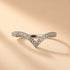 0.5Ct V-shaped wedding band front view