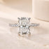 3.5Ct moissanite radiant cut wedding ring set front view