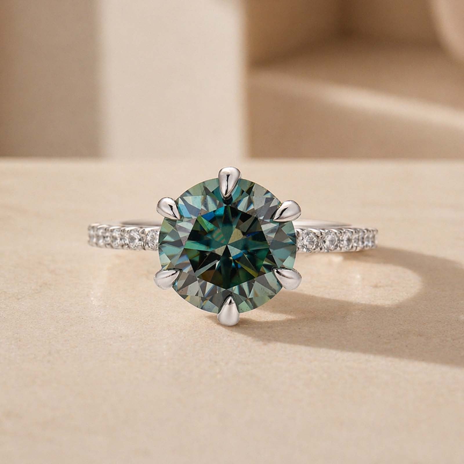 S925 Moissanite 3.0Ct Round Cut Women's Engagement Ring/Wedding Set For Everyday Wear