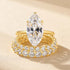 4.0Ct marquise hidden halo wedding ring set