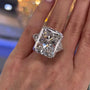 Louily Honorable Radiant & Triangle Cut Three Stone Engagement Ring - louilyjewelry