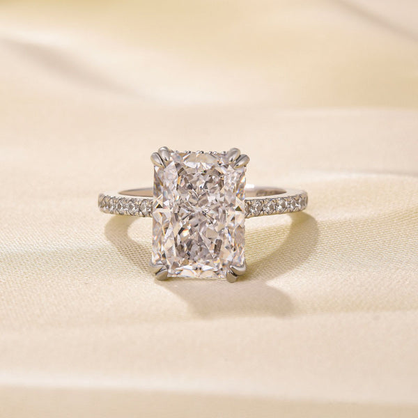 Louily Elegant 4.5Ct Radiant Cut Engagement Ring